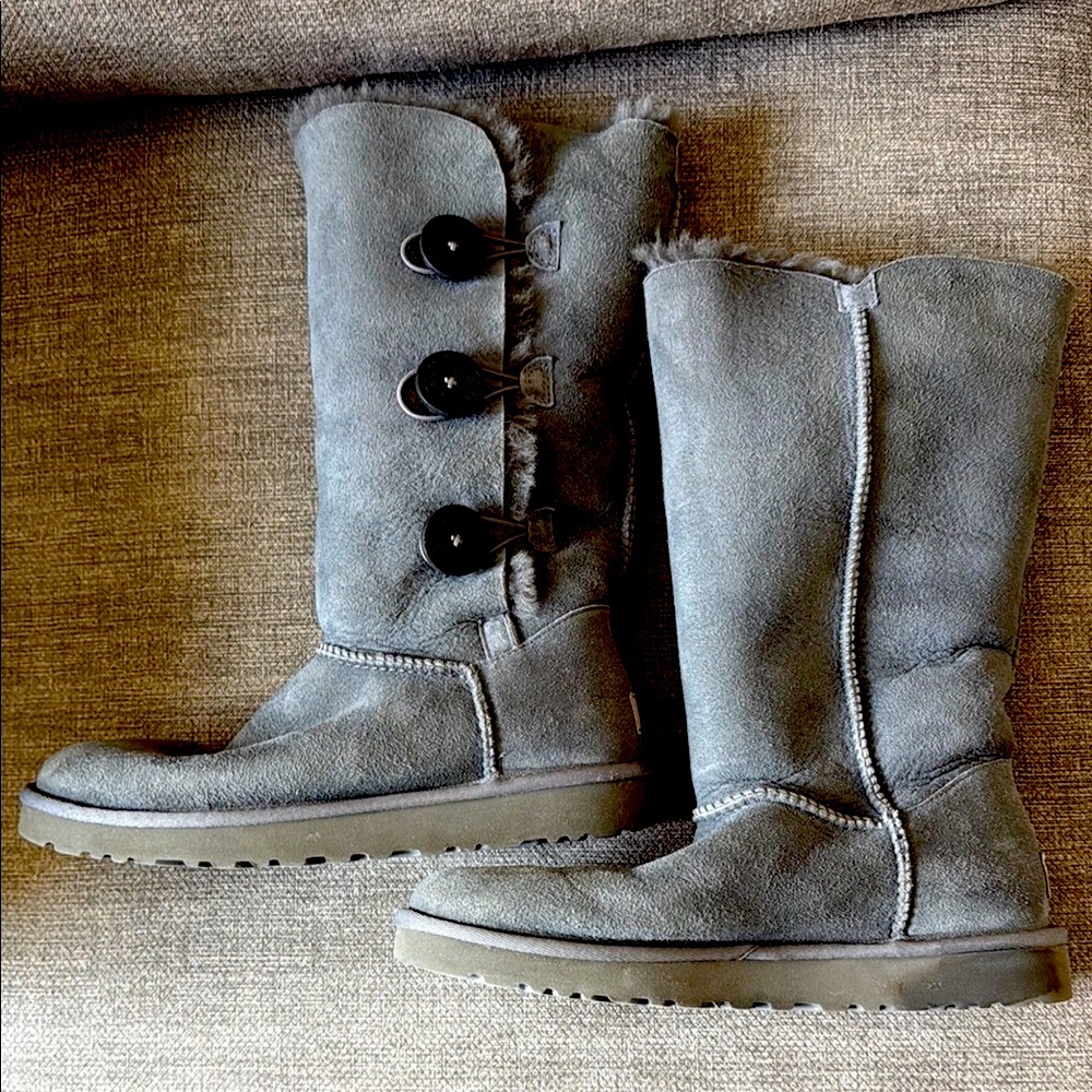 Gray Shearling Women's Boots